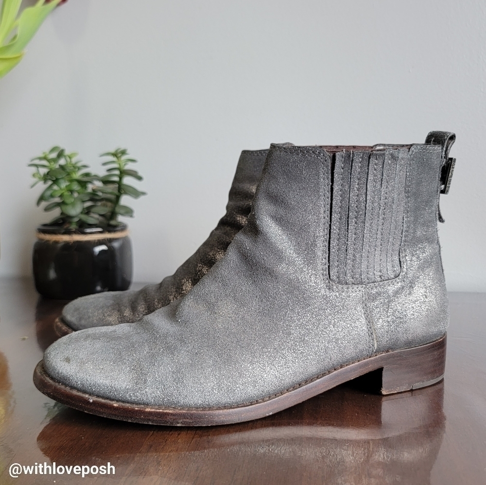 Tory burch Wade ankle metallic size 8 all leather booties